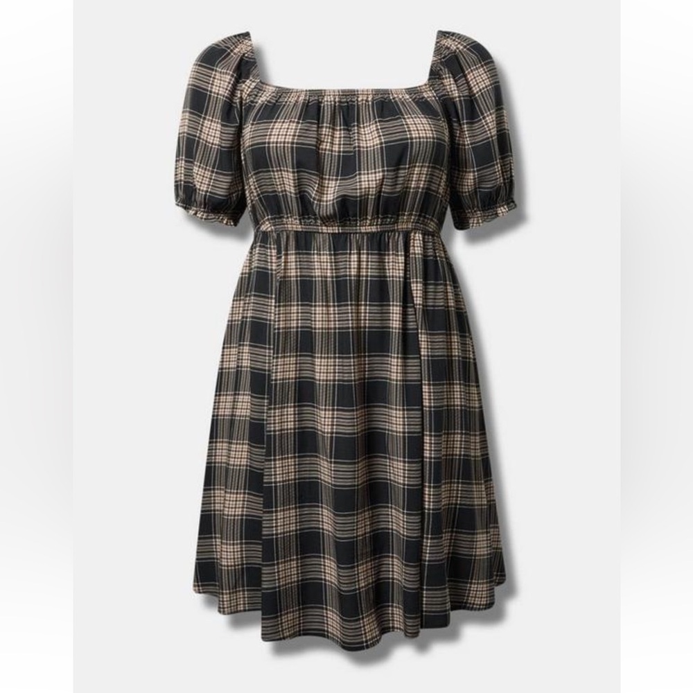 Torrid | Plaid Puff Sleeve Dress